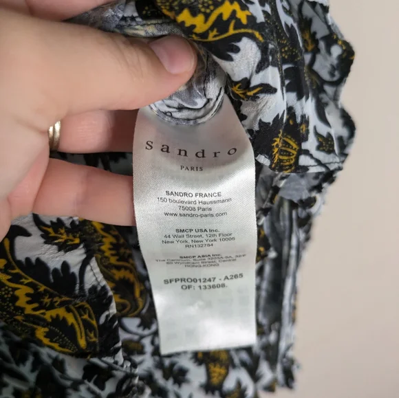 Sandro Dami Floral Mini Dress Size 36 - Picture 9 of 11